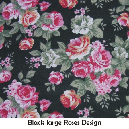 Black large Roses Design Fabric